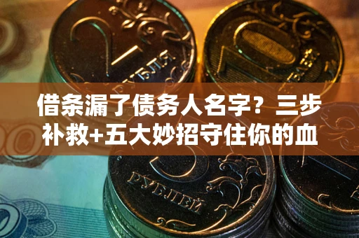 济南借条漏了债务人名字？三步补救+五大妙招守住你的血汗钱