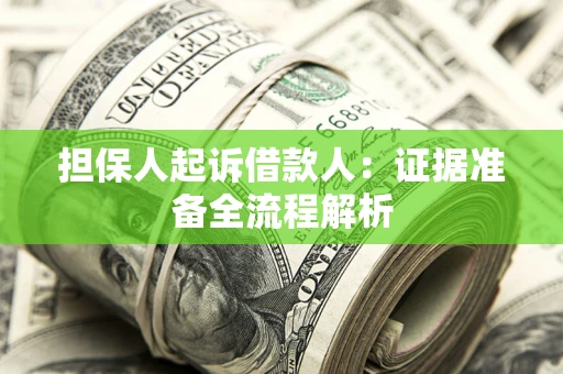 济南担保人起诉借款人：证据准备全流程解析